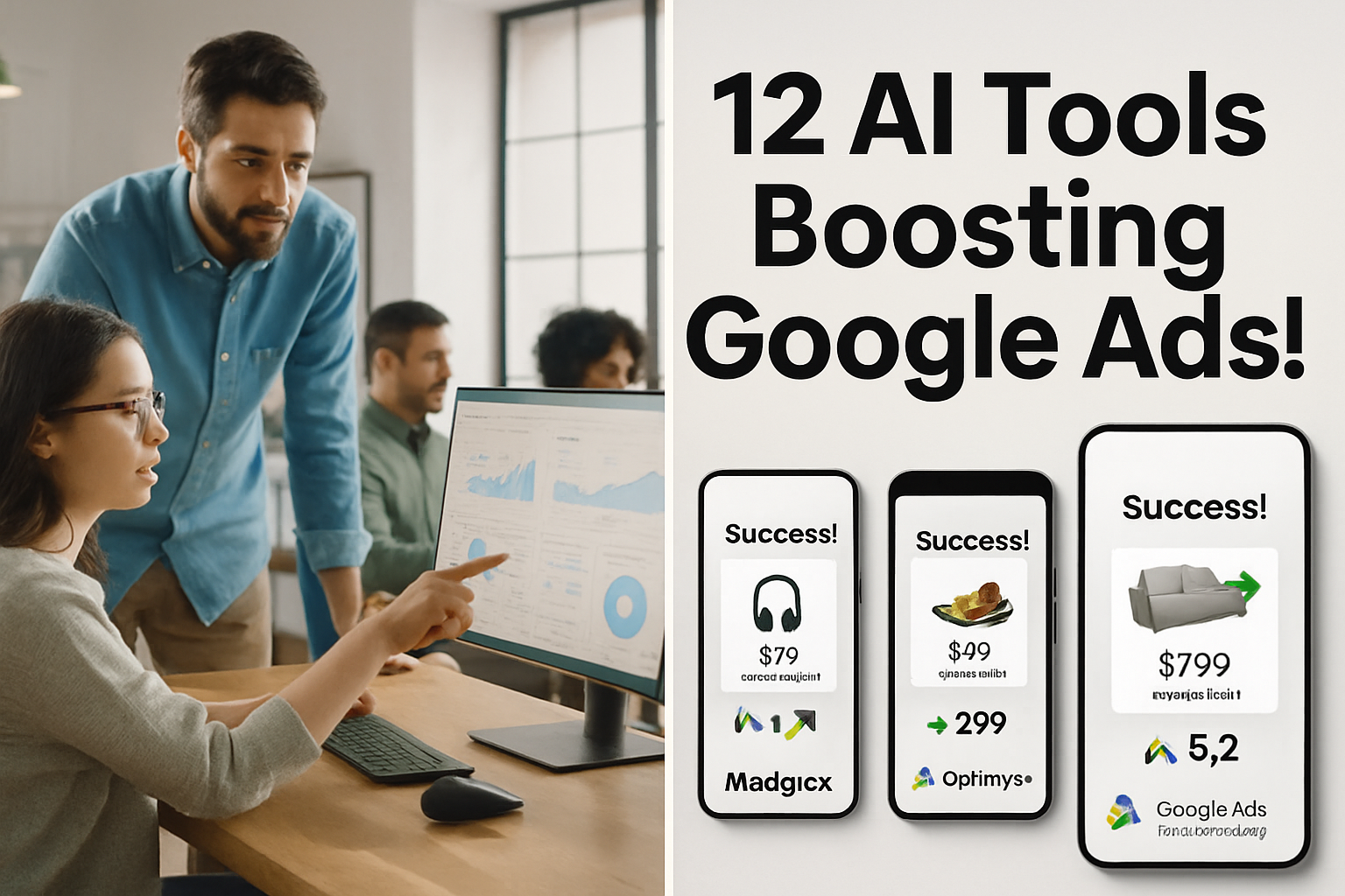 Visual representation of AI tools enhancing Google Ads performance.